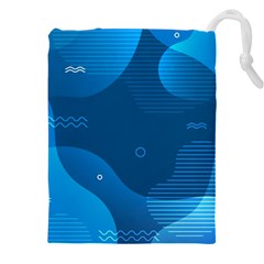 Abstract Classic Blue Background Drawstring Pouch (4xl)