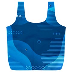 Abstract Classic Blue Background Full Print Recycle Bag (xxl)