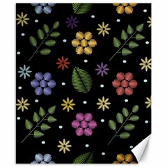 Embroidery Seamless Pattern With Flowers Canvas 8  X 10  by Vaneshart