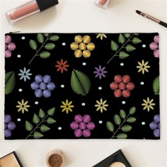 Embroidery Seamless Pattern With Flowers Cosmetic Bag (xxl) by Vaneshart