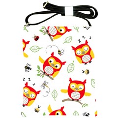 Seamless Pattern Vector Owl Cartoon With Bugs Shoulder Sling Bag by Vaneshart