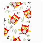 Seamless Pattern Vector Owl Cartoon With Bugs Large Garden Flag (Two Sides) Front