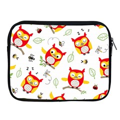 Seamless Pattern Vector Owl Cartoon With Bugs Apple Ipad 2/3/4 Zipper Cases by Vaneshart