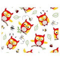 Seamless Pattern Vector Owl Cartoon With Bugs Double Sided Flano Blanket (medium)  by Vaneshart