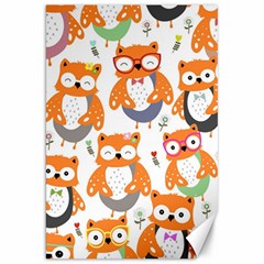 Cute Colorful Owl Cartoon Seamless Pattern Canvas 20  X 30 