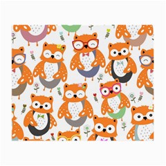 Cute Colorful Owl Cartoon Seamless Pattern Small Glasses Cloth (2 Sides) by Vaneshart