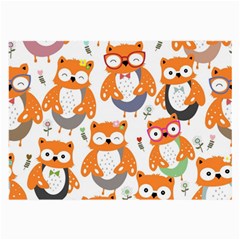 Cute Colorful Owl Cartoon Seamless Pattern Large Glasses Cloth (2 Sides) by Vaneshart