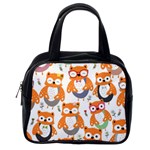 Cute Colorful Owl Cartoon Seamless Pattern Classic Handbag (One Side) Front