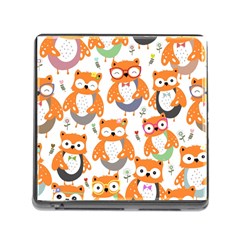 Cute Colorful Owl Cartoon Seamless Pattern Memory Card Reader (square 5 Slot) by Vaneshart