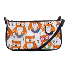 Cute Colorful Owl Cartoon Seamless Pattern Shoulder Clutch Bag by Vaneshart