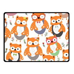 Cute Colorful Owl Cartoon Seamless Pattern Fleece Blanket (small) by Vaneshart