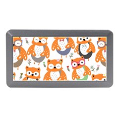 Cute Colorful Owl Cartoon Seamless Pattern Memory Card Reader (mini) by Vaneshart