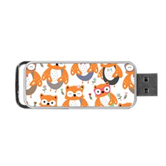 Cute Colorful Owl Cartoon Seamless Pattern Portable Usb Flash (one Side) by Vaneshart