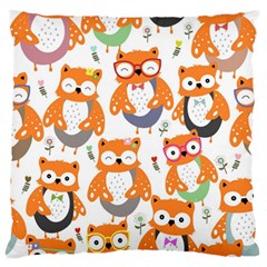 Cute Colorful Owl Cartoon Seamless Pattern Standard Flano Cushion Case (one Side) by Vaneshart