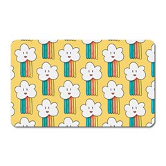 Smile Cloud Rainbow Pattern Yellow Magnet (rectangular) by Vaneshart