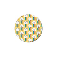 Smile Cloud Rainbow Pattern Yellow Golf Ball Marker by Vaneshart