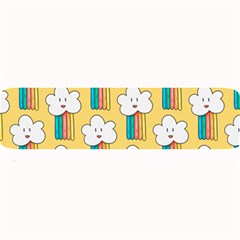 Smile Cloud Rainbow Pattern Yellow Large Bar Mats by Vaneshart