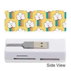 Smile Cloud Rainbow Pattern Yellow Memory Card Reader (stick) by Vaneshart