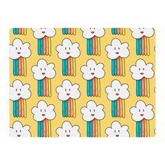 Smile Cloud Rainbow Pattern Yellow Double Sided Flano Blanket (mini)  by Vaneshart