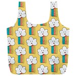 Smile Cloud Rainbow Pattern Yellow Full Print Recycle Bag (XXXL) Back