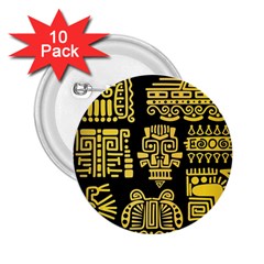 American Golden Ancient Totems 2 25  Buttons (10 Pack)  by Vaneshart