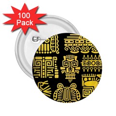 American Golden Ancient Totems 2 25  Buttons (100 Pack)  by Vaneshart