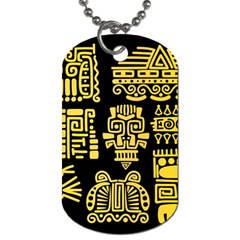 American Golden Ancient Totems Dog Tag (two Sides) by Vaneshart