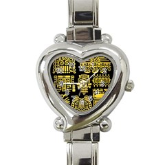 American Golden Ancient Totems Heart Italian Charm Watch