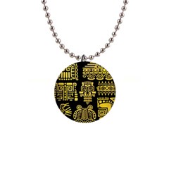 American Golden Ancient Totems 1  Button Necklace by Vaneshart