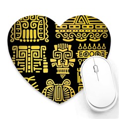 American Golden Ancient Totems Heart Mousepads by Vaneshart