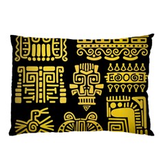 American Golden Ancient Totems Pillow Case by Vaneshart