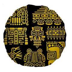 American Golden Ancient Totems Large 18  Premium Round Cushions by Vaneshart