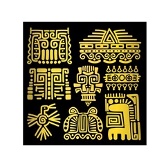 American Golden Ancient Totems Small Satin Scarf (square) by Vaneshart