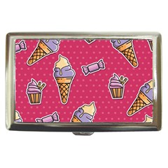 Seamless Pattern Patches With Ice Cream Cigarette Money Case by Vaneshart