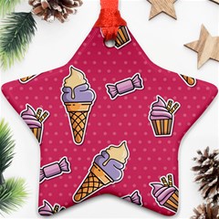 Seamless Pattern Patches With Ice Cream Star Ornament (two Sides) by Vaneshart