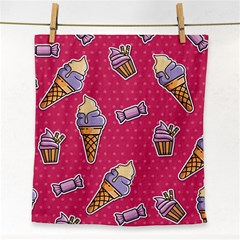 Seamless Pattern Patches With Ice Cream Face Towel by Vaneshart