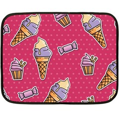 Seamless Pattern Patches With Ice Cream Fleece Blanket (mini) by Vaneshart