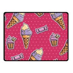 Seamless Pattern Patches With Ice Cream Fleece Blanket (small) by Vaneshart