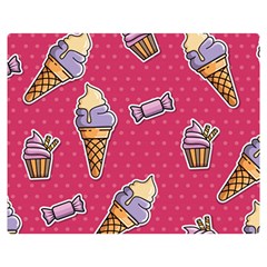 Seamless Pattern Patches With Ice Cream Double Sided Flano Blanket (medium)  by Vaneshart