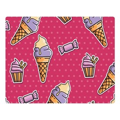 Seamless Pattern Patches With Ice Cream Double Sided Flano Blanket (large)  by Vaneshart