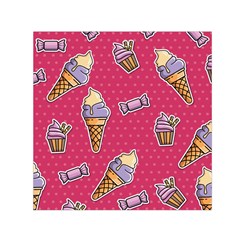 Seamless Pattern Patches With Ice Cream Small Satin Scarf (square) by Vaneshart