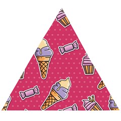 Seamless Pattern Patches With Ice Cream Wooden Puzzle Triangle by Vaneshart