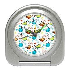 Birds Pattern Design Travel Alarm Clock