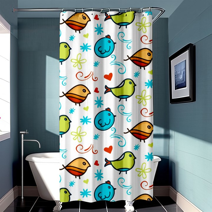 Birds Pattern Design Shower Curtain 36  x 72  (Stall) 