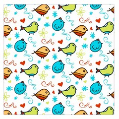 Birds Pattern Design Large Satin Scarf (square) by Vaneshart