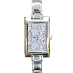 Pattern With Cute Unicorns Rectangle Italian Charm Watch by Vaneshart