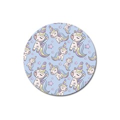 Pattern With Cute Unicorns Magnet 3  (round) by Vaneshart