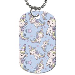 Pattern With Cute Unicorns Dog Tag (one Side) by Vaneshart