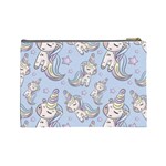 Pattern With Cute Unicorns Cosmetic Bag (Large) Back