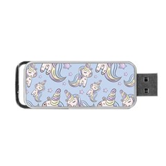 Pattern With Cute Unicorns Portable Usb Flash (two Sides) by Vaneshart